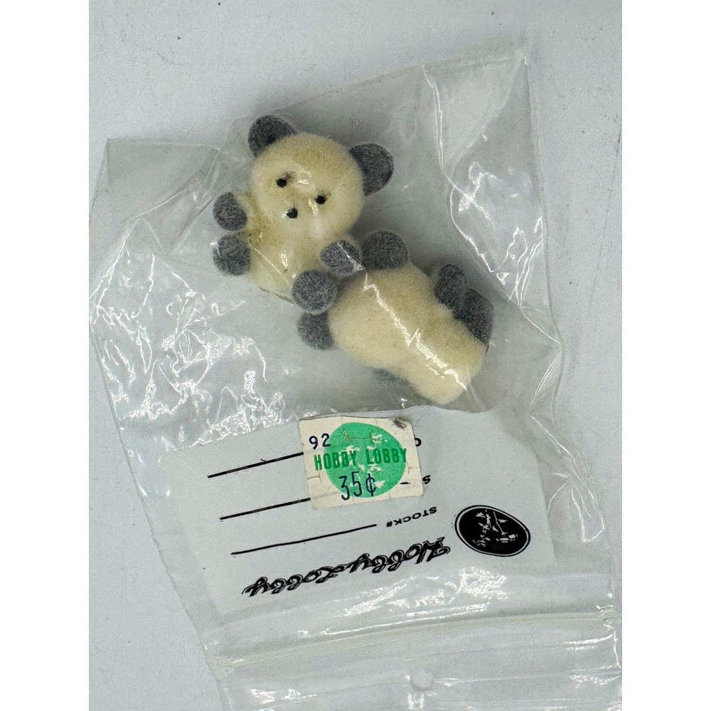 Vintage Hobby Lobby 2 pack of White/Gray flocked bears